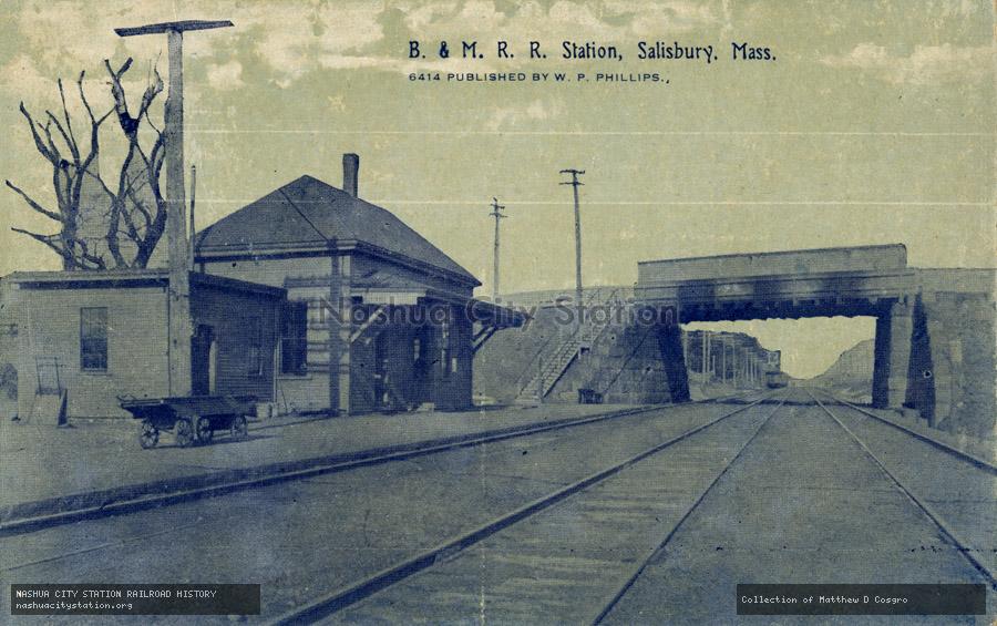 Postcard: Boston & Maine Railroad Station, Salisbury, Massachusetts